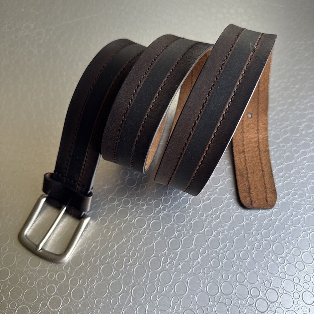 Vintage Mens Espresso Leather Belt Gorpcore Cabin Core Big & Tall - Size 42